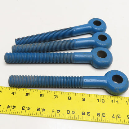 7/8"-9 Threaded Rod End Eye Bolt Gr B7 8-1/2" OAL 5-1/4" Thread Length Lot Of 4