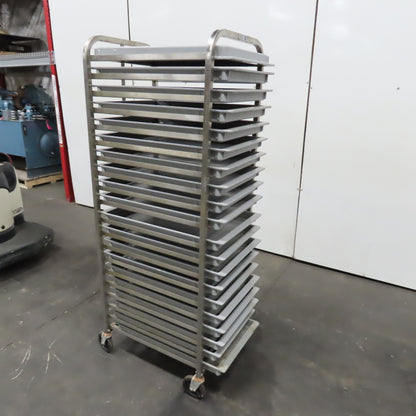 M & E Mfg. Stainless Steel Single End Load Nesting Baking Rack 20 Pan Capacity