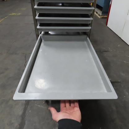 M & E Mfg. Stainless Steel Single End Load Nesting Baking Rack 20 Pan Capacity