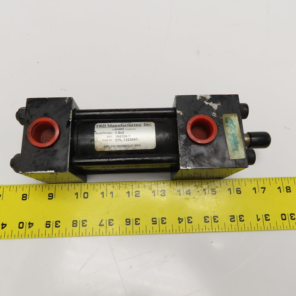 TRD Mfg. 1-1/2" Bore x 2" Stroke Double Acting Hydraulic Cylinder