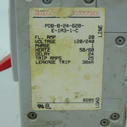 Carling Switch 20A SmartGuard Equipment Leakage Circuit Interrupter 120/240V