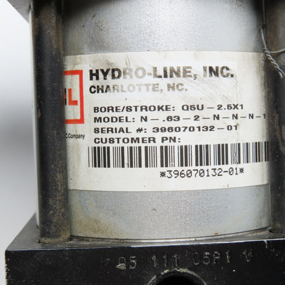 Hydro-Line 2-1/2" Bore x 1" Stroke Trunnion Mount Double Acting Air Cylinder