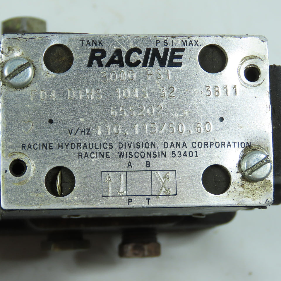Racine FD4 DTHS 101S 32 Hydraulic Solenoid Valve 3000 PSI 110V
