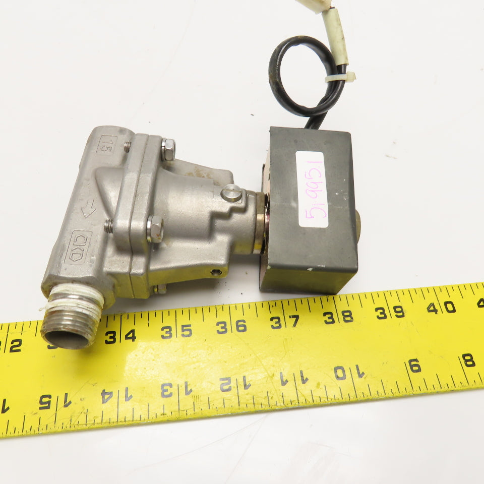 CKD AP11-15A Rc1/2" Solenoid Valve 0.05-0.6MPa WOG 24VDC Coil