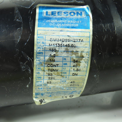 Leeson M1135145.00 43:1 Ratio 1/4HP Parallel DC Gearmotor 180V 62RPM 220IN-LB