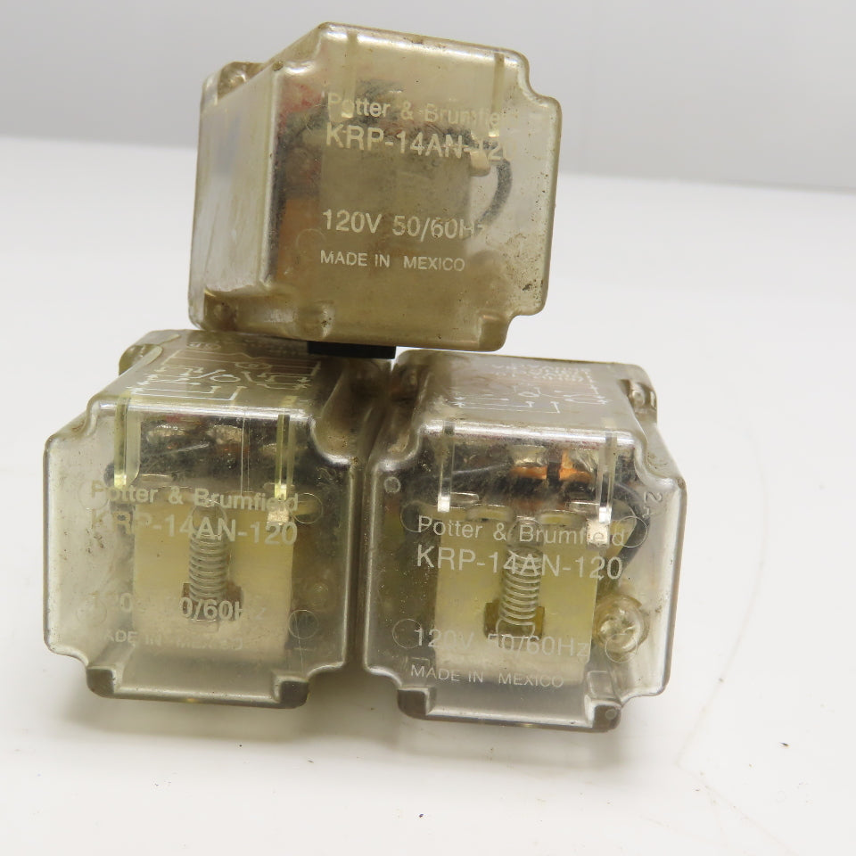 Potter & Brumfield KRP-14AN-120 Plug In Relay 120VAC Lot Of 3