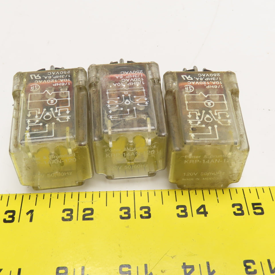 Potter & Brumfield KRP-14AN-120 Plug In Relay 120VAC Lot Of 3
