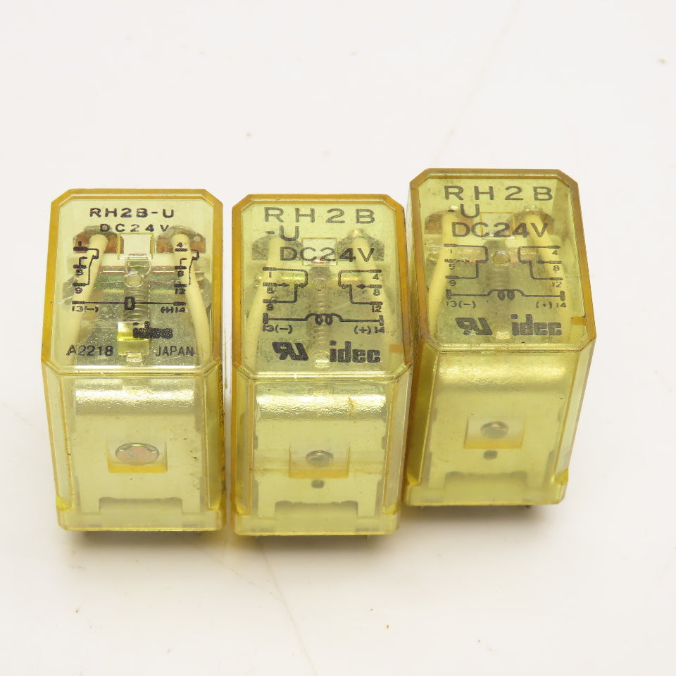 Idec RH2B-U Plug In Relay 24VDC Coil Lot Of 3
