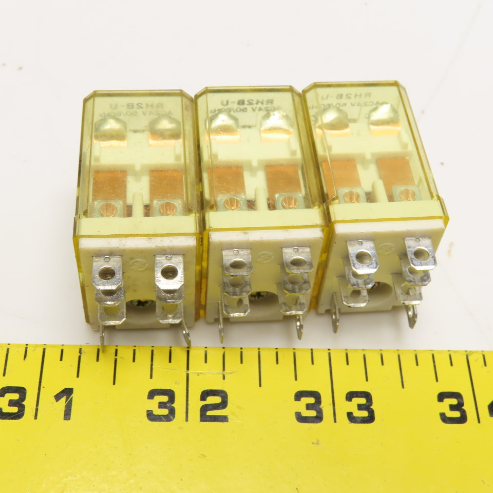 Idec RH2B-U Plug In Relay 24V AC Coil Lot Of 3