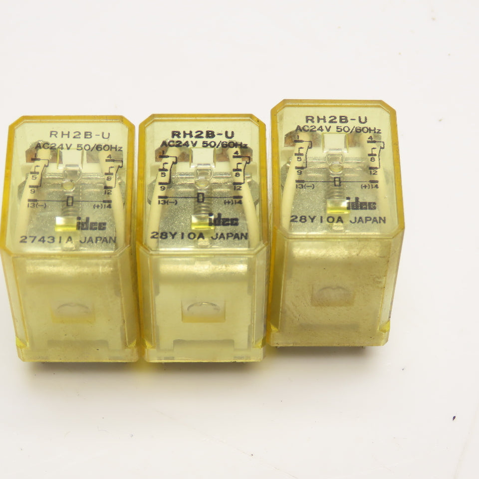 Idec RH2B-U Plug In Relay 24V AC Coil Lot Of 3