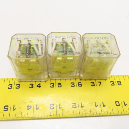 Square D 8501KU13P14V20 Plug In Relay 120V AC Coil Lot Of 3