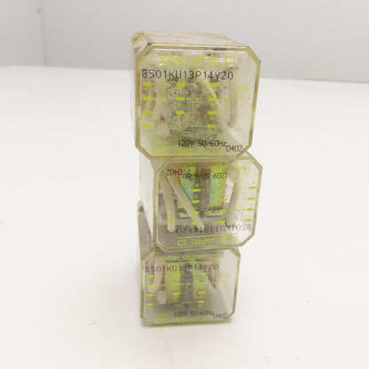 Square D 8501KU13P14V20 Plug In Relay 120V AC Coil Lot Of 3