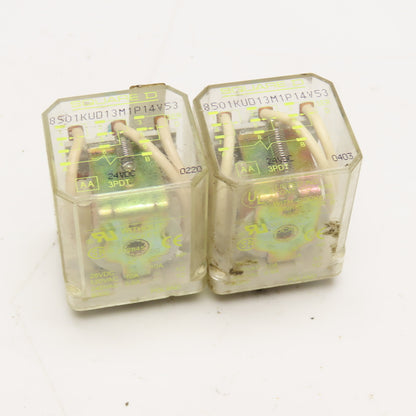 Square D 8501KUD13M1P14V53 Plug In Relay 3PDT 24VDC Coil Lot Of 2