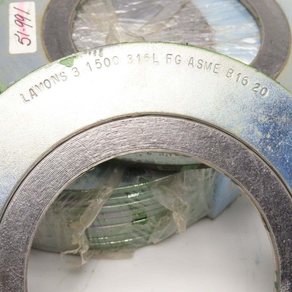 Lamons 3" 1500 316L Flange Gasket ASME B16 20 Lot Of 12