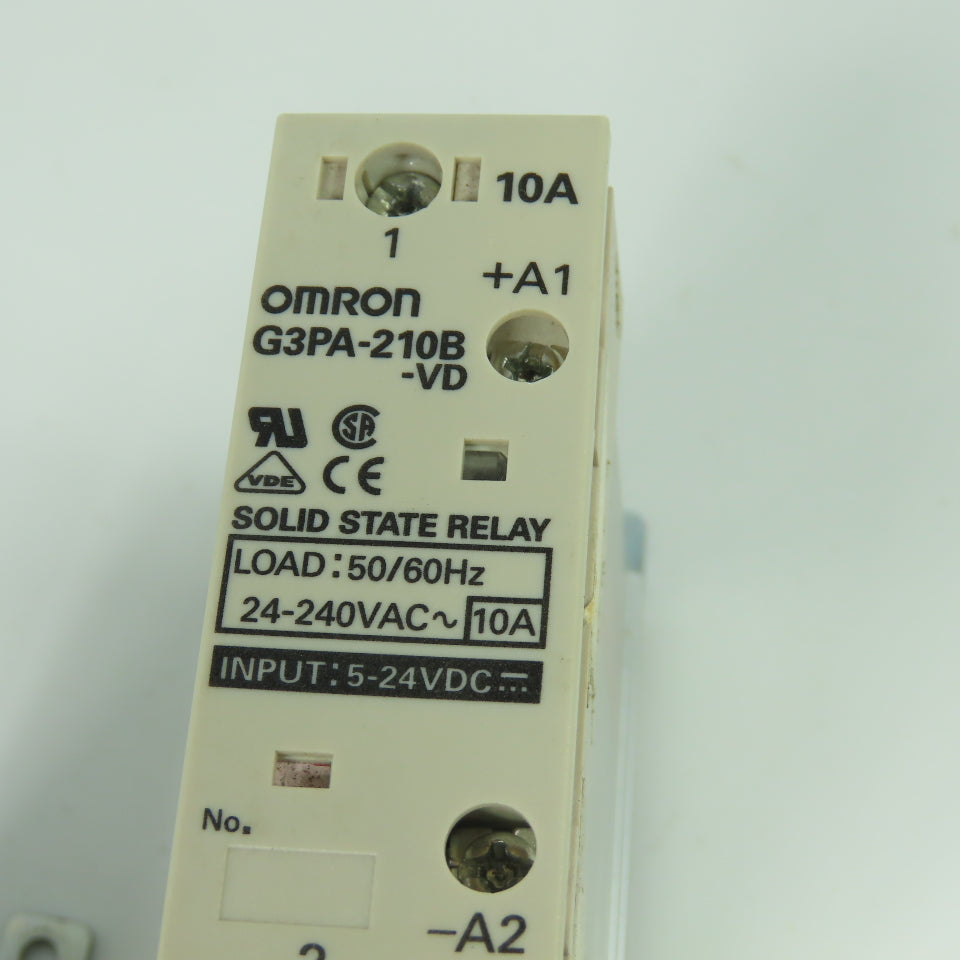 Omron G3PA-210B-VD Solid State Relay 24-240VAC Load 10A 2-24VDC Input Lot Of 2
