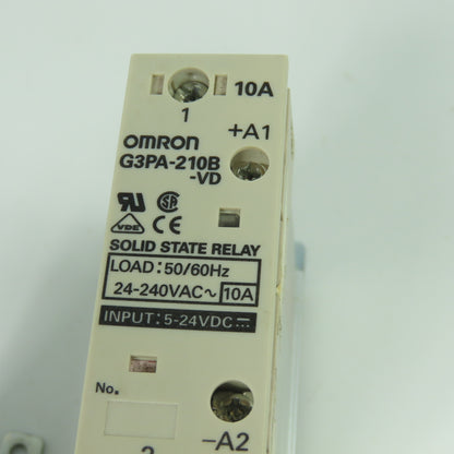 Omron G3PA-210B-VD Solid State Relay 24-240VAC Load 10A 2-24VDC Input Lot Of 2