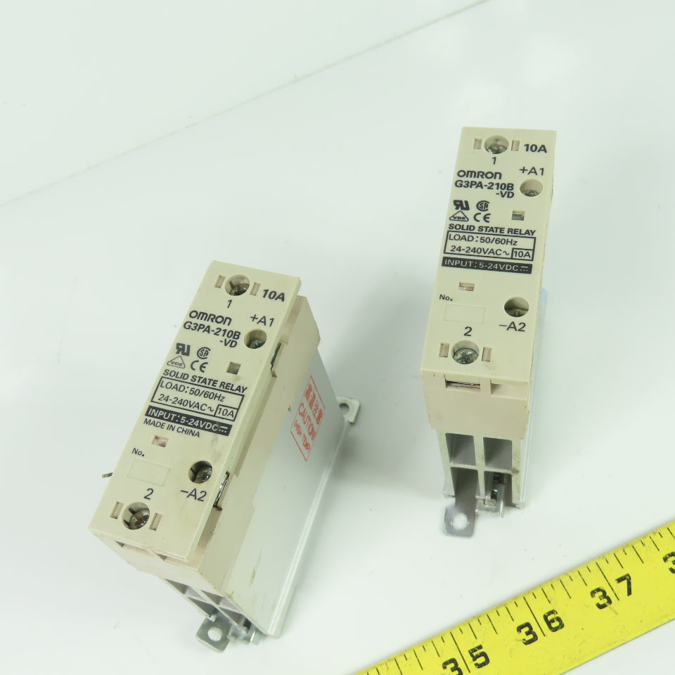 Omron G3PA-210B-VD Solid State Relay 24-240VAC Load 10A 2-24VDC Input Lot Of 2