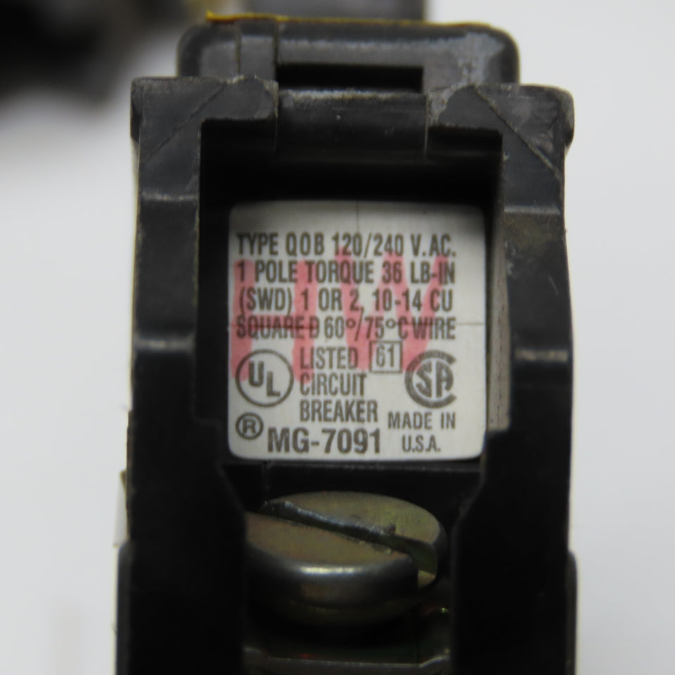 Square D Q0B 20A Single Pole Circuit Breaker 120/240V Used Lot Of 4