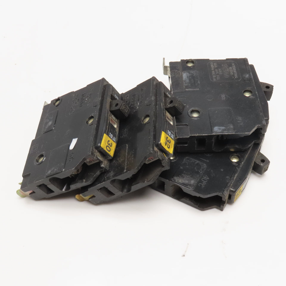 Square D Q0B 20A Single Pole Circuit Breaker 120/240V Used Lot Of 4