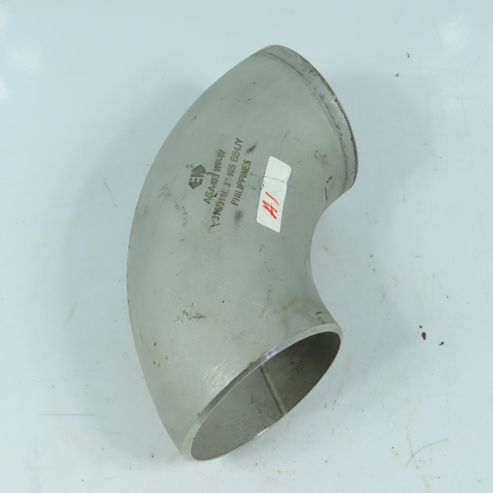 EP 3" Sch 10S 90 Degree Elbow 316/316L Stainless Steel Butt Weld