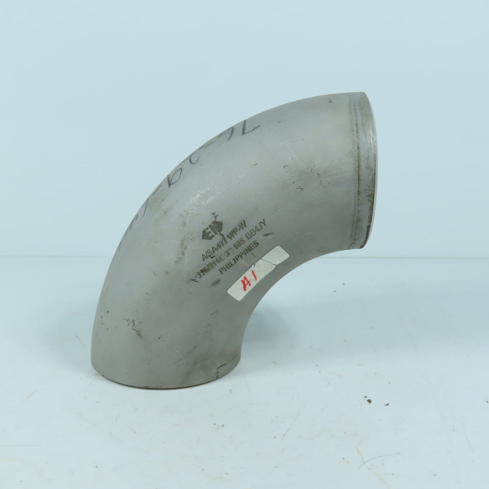 EP 3" Sch 10S 90 Degree Elbow 316/316L Stainless Steel Butt Weld
