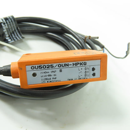 IFM OU5025/OUN-HPKG Photoelectric Diffuse Reflection Sensor 10-55VDC 40mm