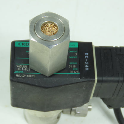 CKD HVL42-X0015 High Vacuum Solenoid Valve 24VDC Rc1/8 Orifice 3mm