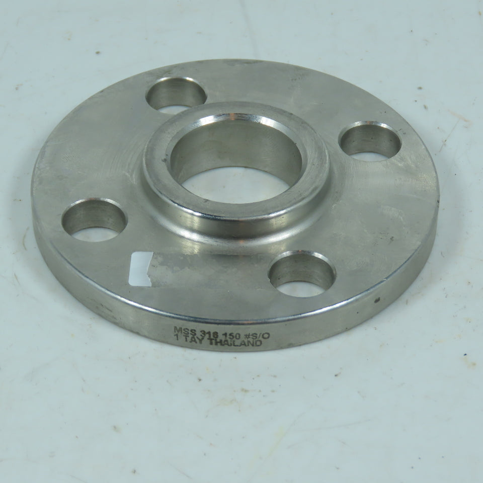 TAY 1" 150# Slip-On Pipe Flange 316 Stainless Steel Raised Face