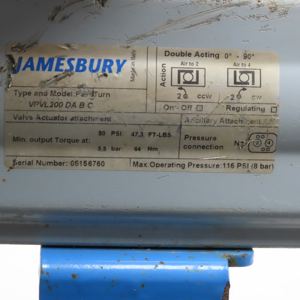 N-J / Jamesbury 2-5150 2" 150# CF8M Ball Valve w/ Jamesbury VPVL200 Actuator