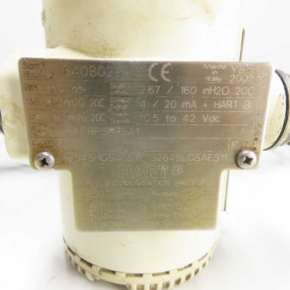 ABB Hart 264DRFSRRSA1 Pressure Transmitter 10.5-42VDC 4-20mA S264SHGSAES11