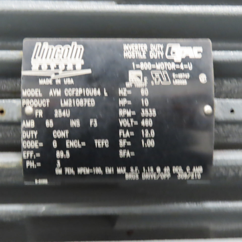 Spencer Turbine 1510-HSPEC 10HP Centrifugal Blower 1000 CFM 460V 3Ph 8.5" Tested