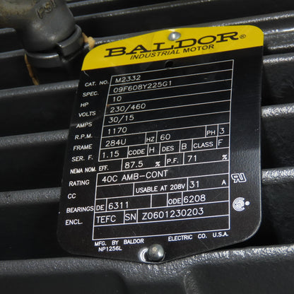 Baldor M2332 10HP AC Electric Motor 3Ph 230/460V 1170RPM