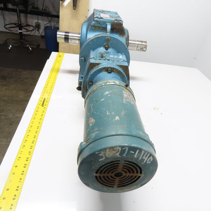 Sew S87R57LP143/56 1332 Ratio Dual Shaft Gear Motor 1.3RPM 230/460V 22,100 Torq
