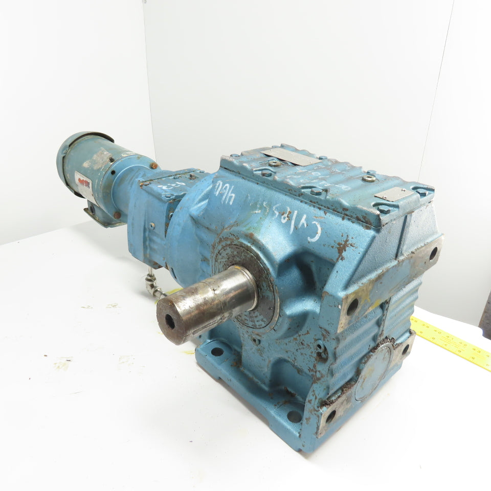 Sew S87R57LP143/56 1332 Ratio Dual Shaft Gear Motor 1.3RPM 230/460V 22,100 Torq