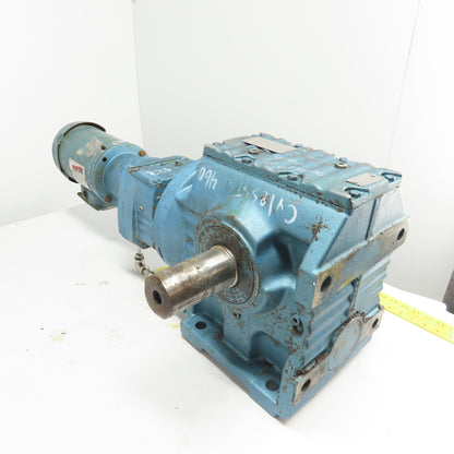 Sew S87R57LP143/56 1332 Ratio Dual Shaft Gear Motor 1.3RPM 230/460V 22,100 Torq