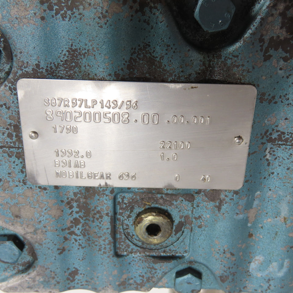 Sew S87R57LP143/56 1332 Ratio Dual Shaft Gear Motor 1.3RPM 230/460V 22,100 Torq