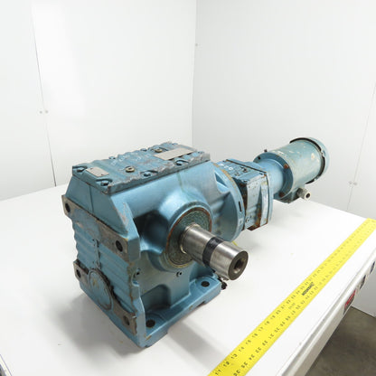 Sew S87R57LP143/56 1332 Ratio Dual Shaft Gear Motor 1.3RPM 230/460V 22,100 Torq