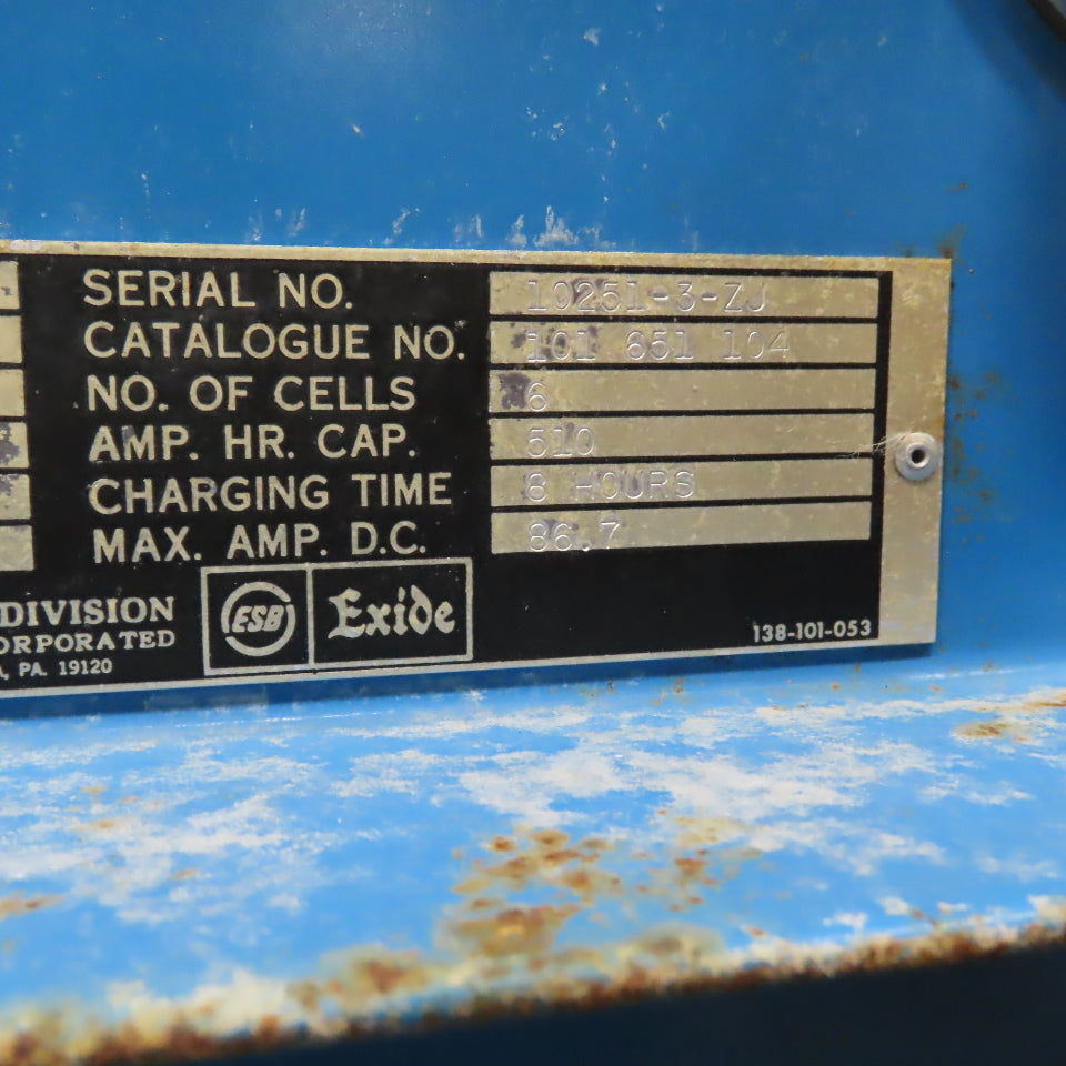 Exide NPC-6-1-510 12V Industrial Battery Charger 510Ah 1PH 220/440V Tested