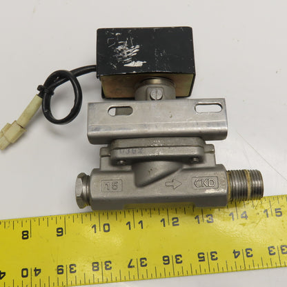 CKD AP11-15A Rc1/2" Solenoid Valve 0.05-0.6MPa WOG 24VDC Coil
