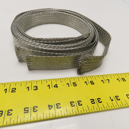 Raychem HV-BRAID-4-1520 Tinned Copper Braided Splice Strip #4AWG 60" Lot Of 3
