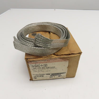 Raychem HV-BRAID-4-1520 Tinned Copper Braided Splice Strip #4AWG 60" Lot Of 3
