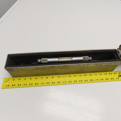Starrett 98-18 18" Machinist Bench Plumb Level 4 Vial V-Groove & Steel Case