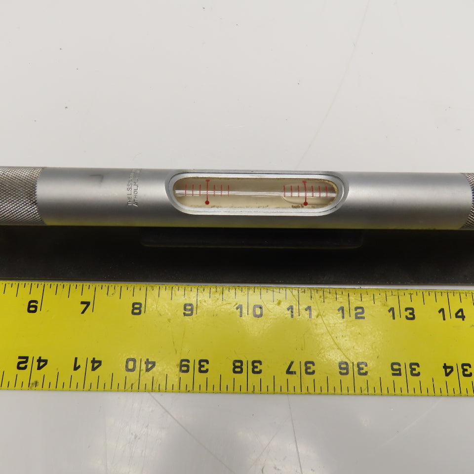 Starrett 98-18 18" Machinist Bench Plumb Level 4 Vial V-Groove & Steel Case