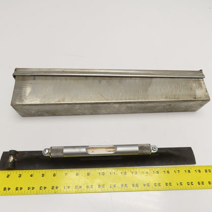 Starrett 98-18 18" Machinist Bench Plumb Level 4 Vial V-Groove & Steel Case