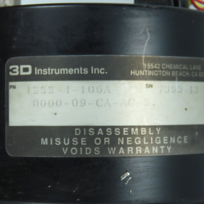 3D Instruments 1222-4-106A Contact Thermometer 32-210° F Gearless Direct Drive