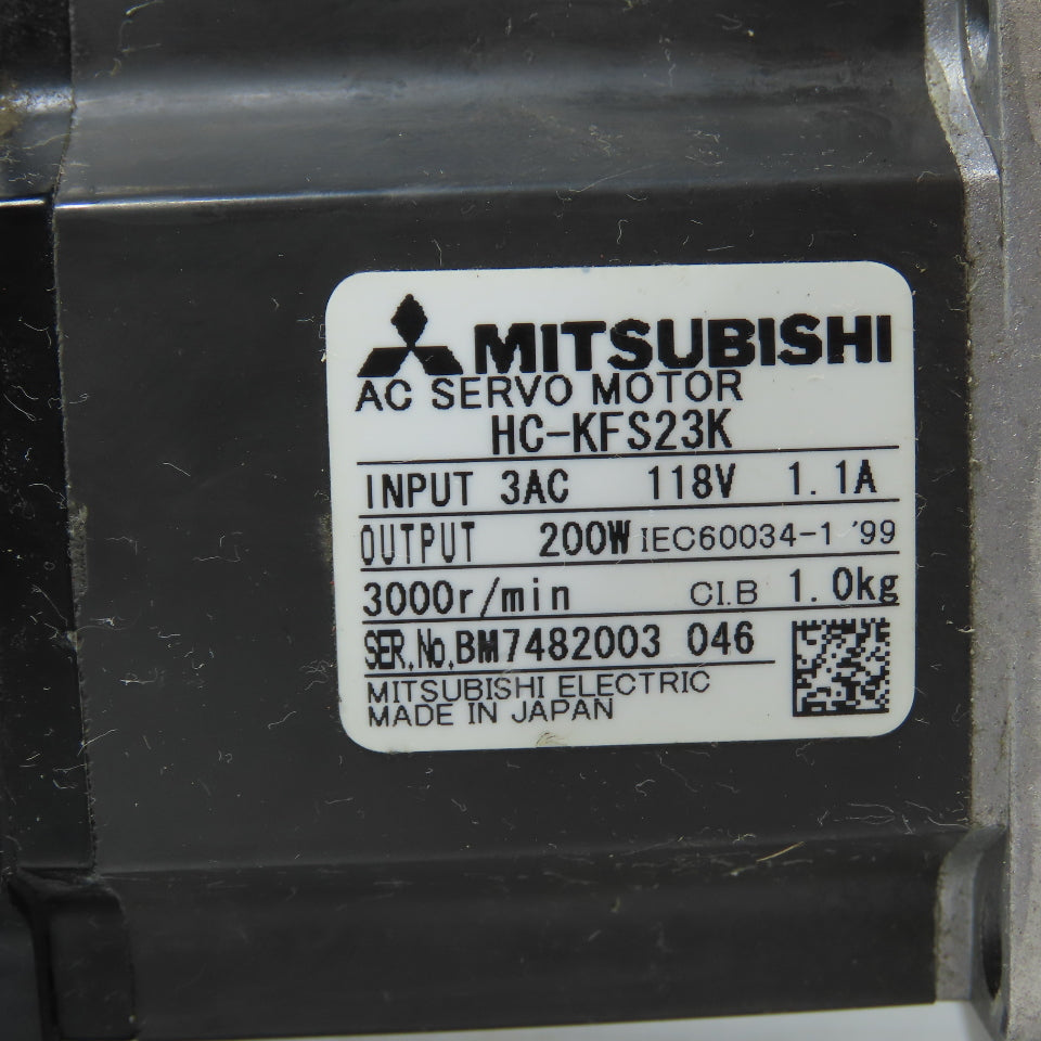 Mitsubishi HC-KFS23K BR100SH-20G-S032 AC Servo Motor W/Kamo 20:1 Ball Reducer