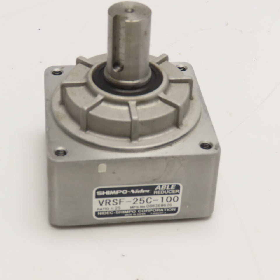 Shimpo-Nidec VRSF-25C-100 25:1 Ratio Gear Head 72mm Flange 19mm Shaft