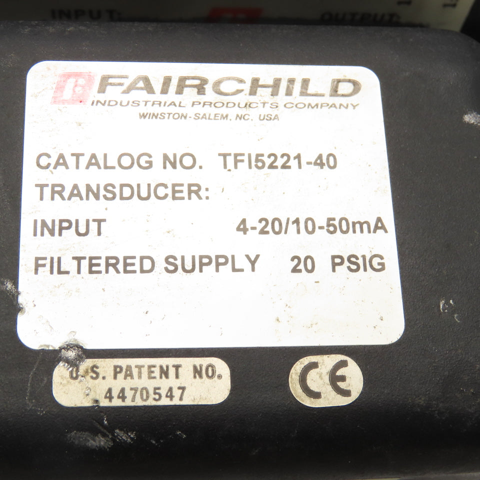 Fairchild TFI5221-40 1/4" NPT Electro-Pneumatic IP/EP Pressure Transducer