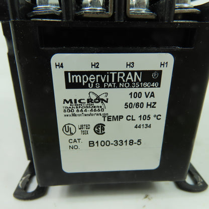 ImperviTran B100-3318-5 100VA Transformer 230/460V Pri 100/115/120V Sec
