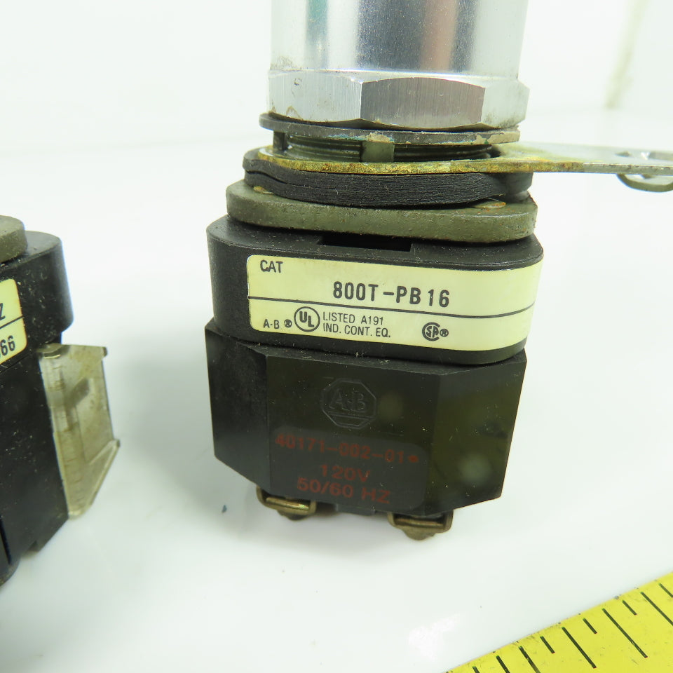 Allen Bradley 800T-PB16 Ser T 120V Illuminated Green Push Button Switch Lot Of 5